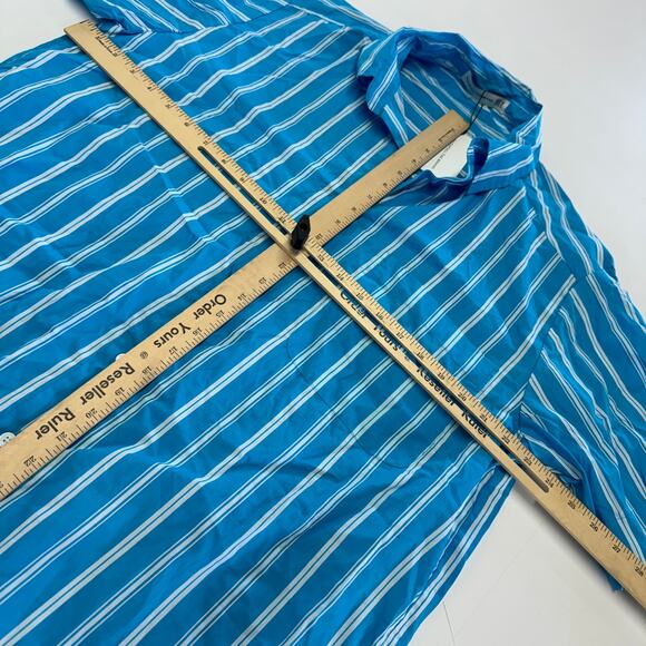 Faithful the Brand Shirt Womens Medium Blue White Maya Striped Arden Top - Picture 9 of 10